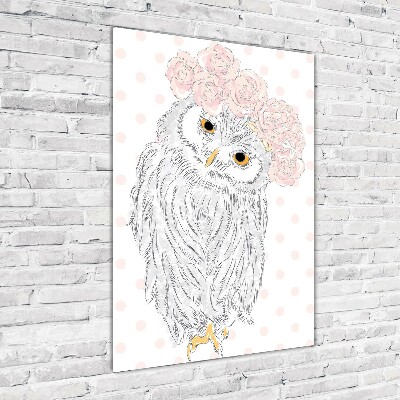 Print on acrylic glass Owl in a wreath