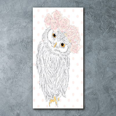 Print on acrylic glass Owl in a wreath