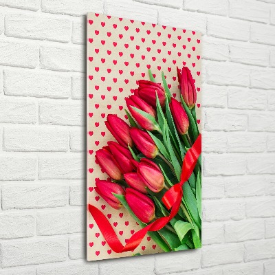 Acrylic print Red tulips