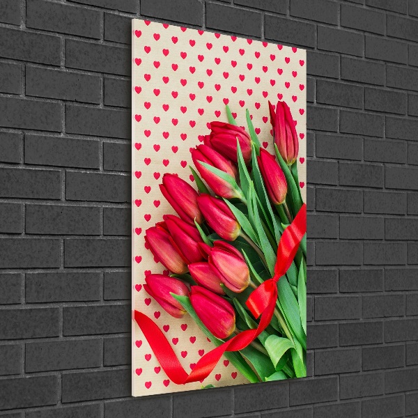 Acrylic print Red tulips