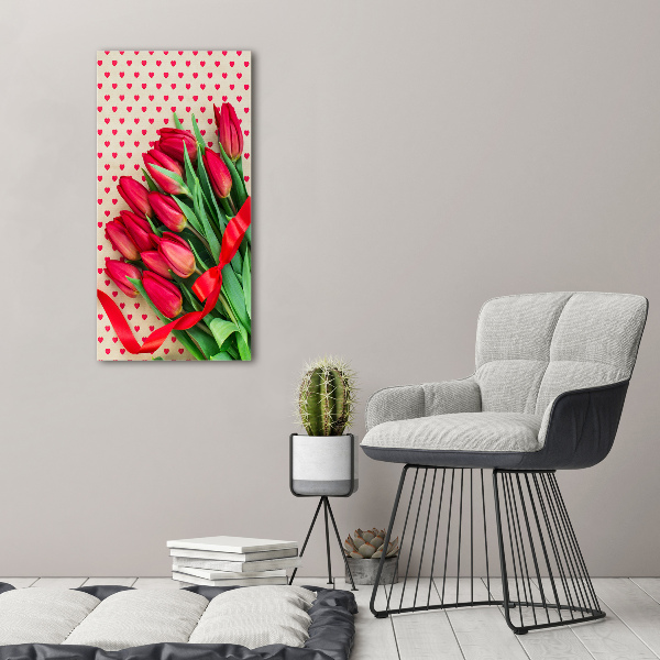 Acrylic print Red tulips