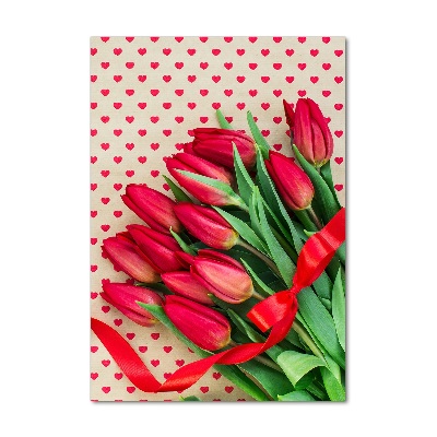 Acrylic print Red tulips