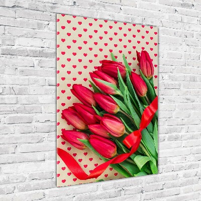 Acrylic print Red tulips