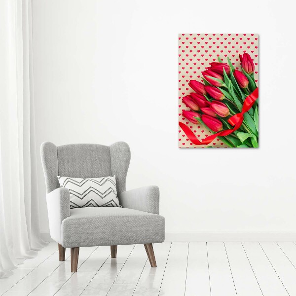 Acrylic print Red tulips