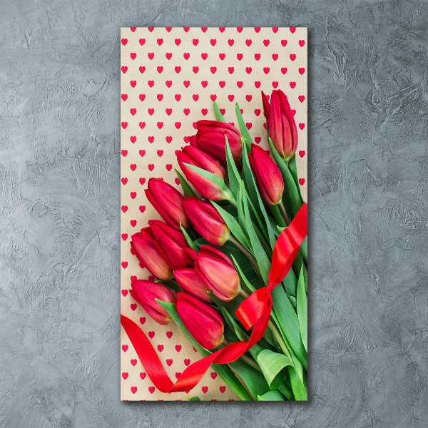 Acrylic print Red tulips