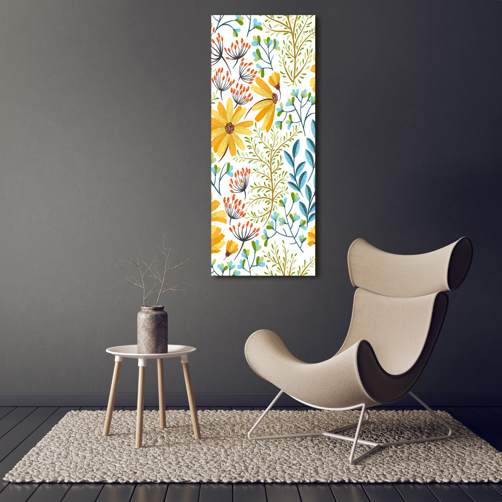 Wall art acrylic Field flowers