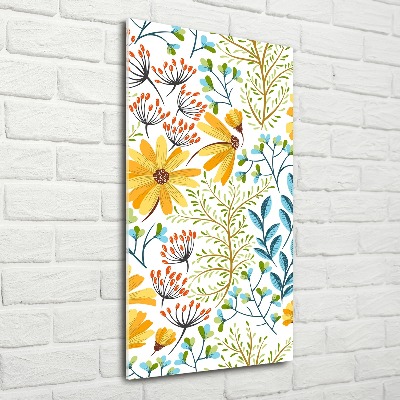 Wall art acrylic Field flowers