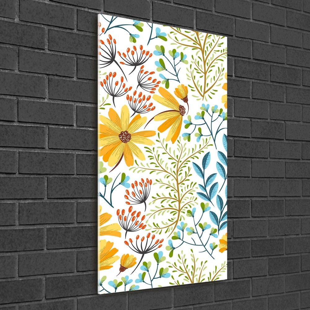 Wall art acrylic Field flowers