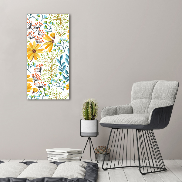 Wall art acrylic Field flowers