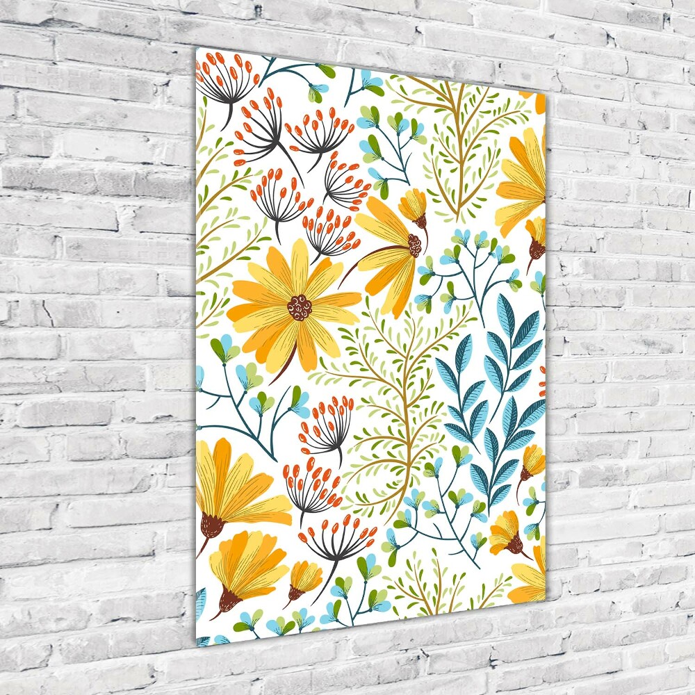 Wall art acrylic Field flowers