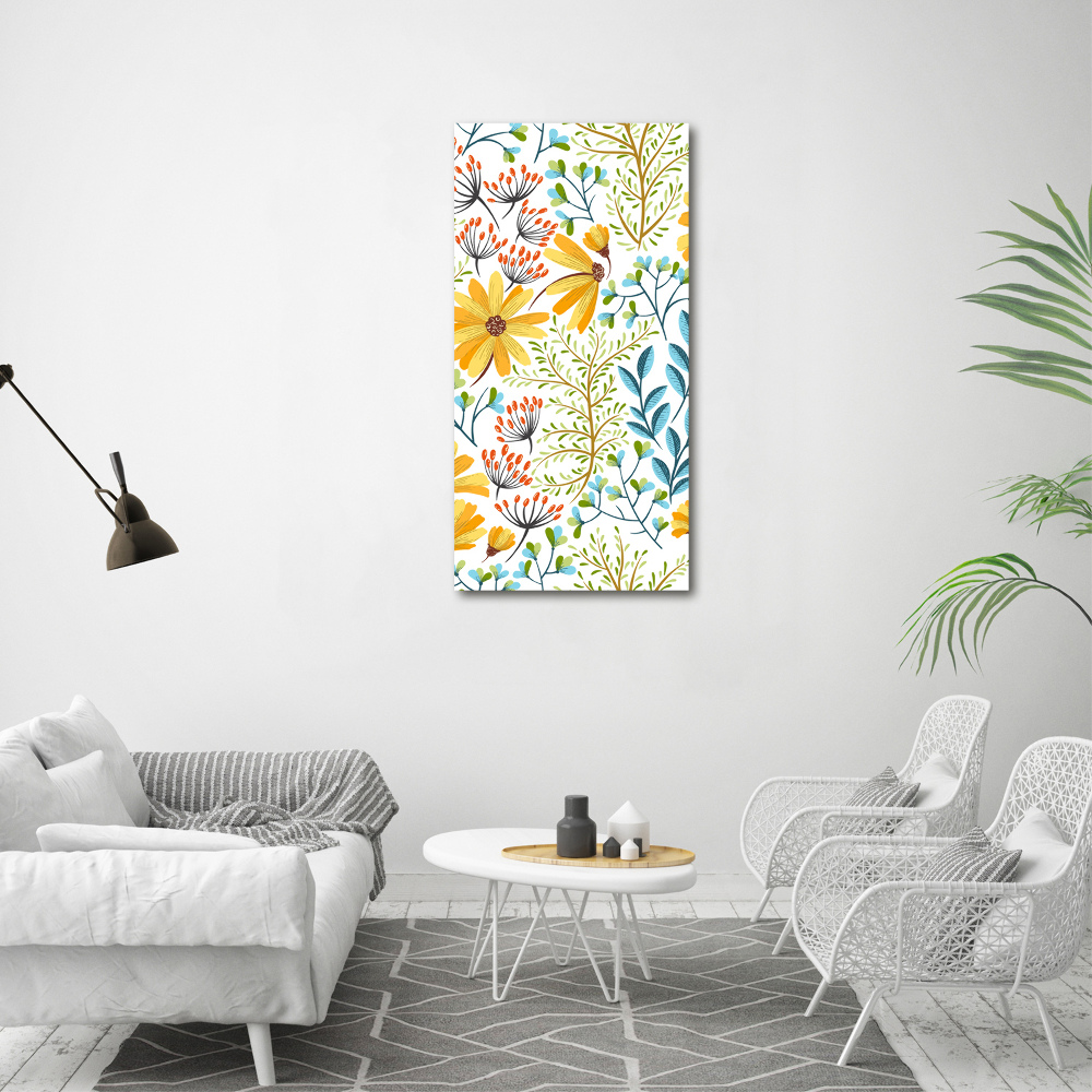 Wall art acrylic Field flowers