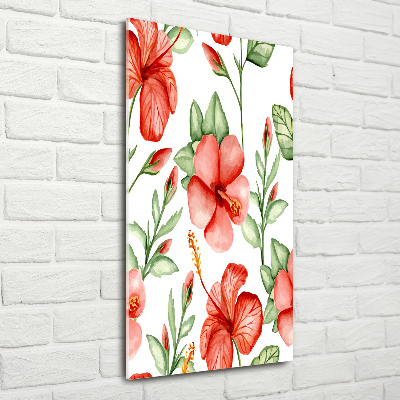 Acrylic wall art Tropical flowers