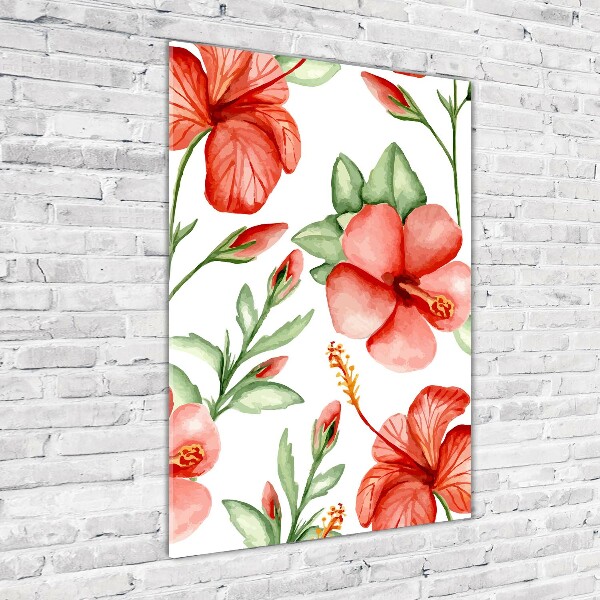 Acrylic wall art Tropical flowers