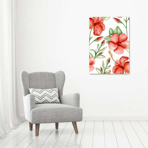 Acrylic wall art Tropical flowers