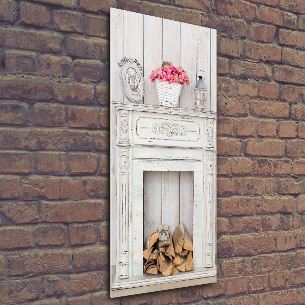 Print on acrylic glass Wooden fireplace