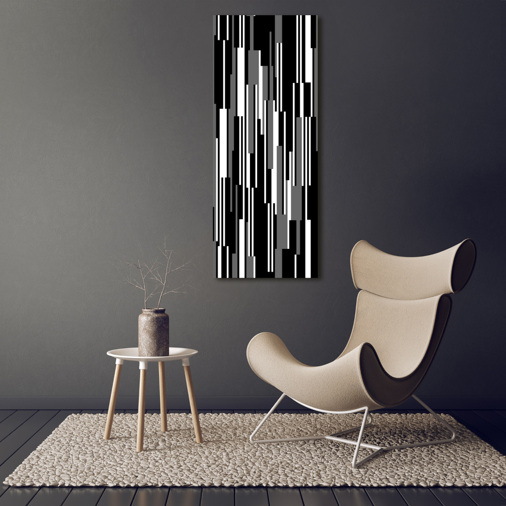 Wall art acrylic Black and white lines