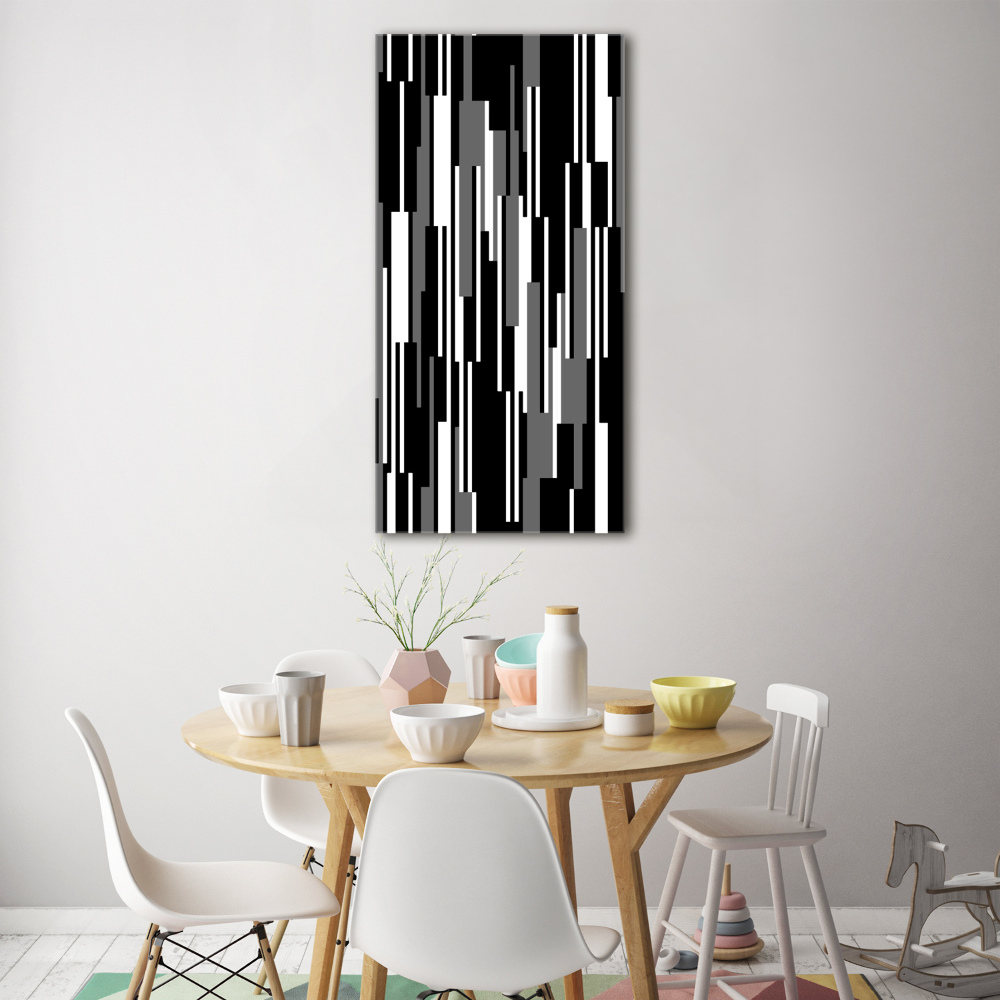 Wall art acrylic Black and white lines