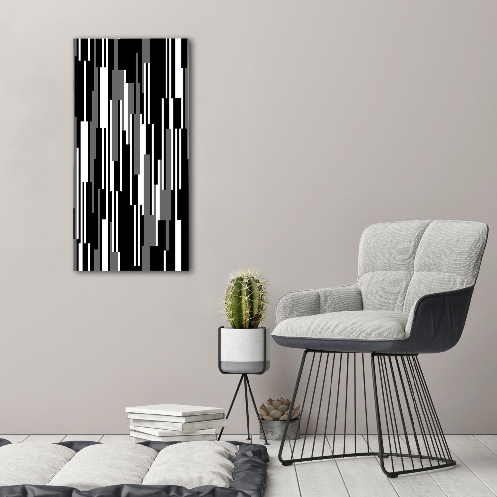 Wall art acrylic Black and white lines