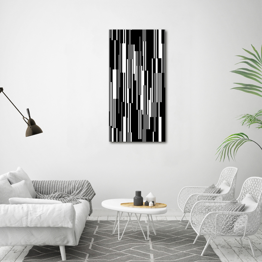 Wall art acrylic Black and white lines