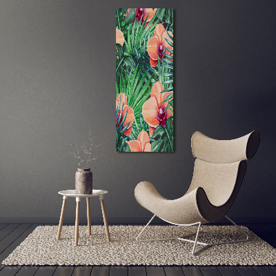 Wall art acrylic Orchid and palm trees