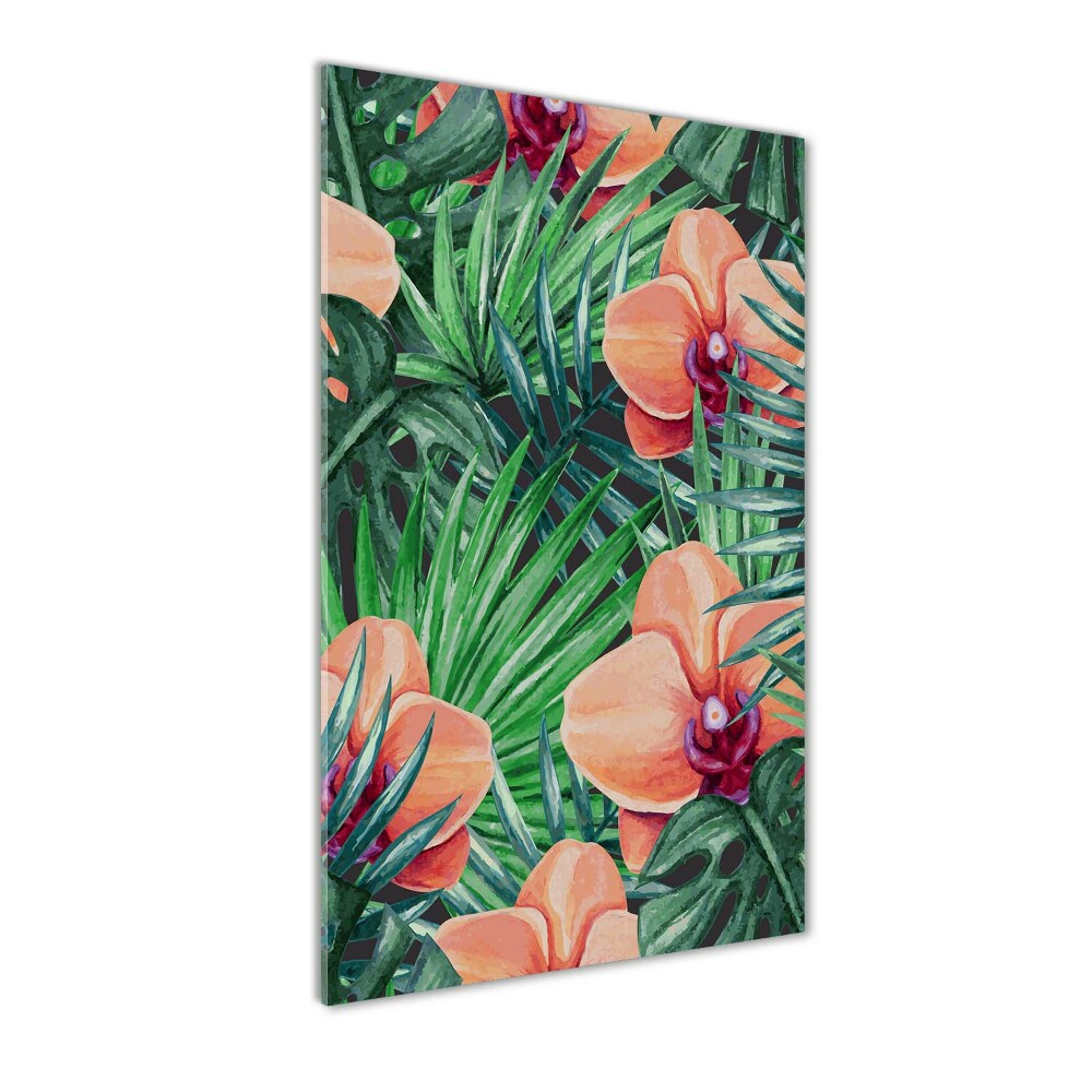 Wall art acrylic Orchid and palm trees