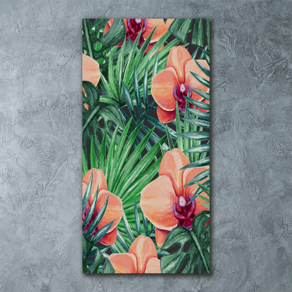 Wall art acrylic Orchid and palm trees