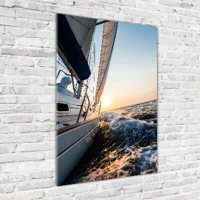 Acrylic print Yacht at sea