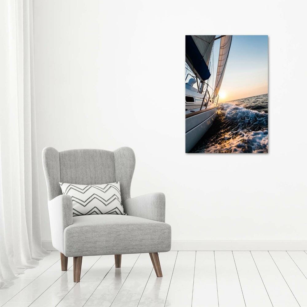 Acrylic print Yacht at sea