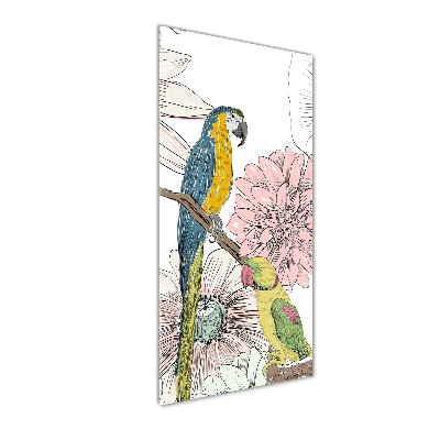 Wall art acrylic Parrots and flowers