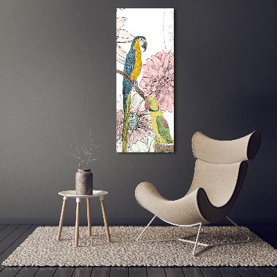 Wall art acrylic Parrots and flowers