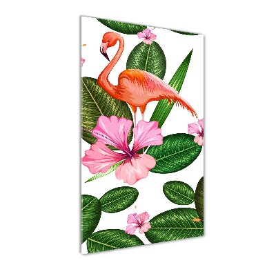 Wall art acrylic Flamingos and flowers