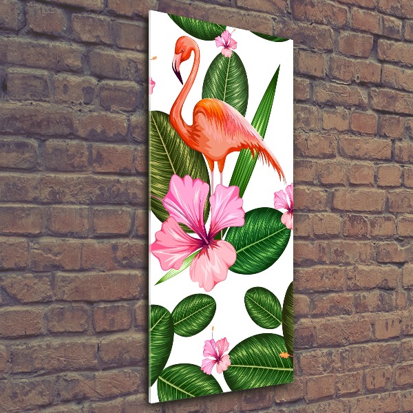 Wall art acrylic Flamingos and flowers