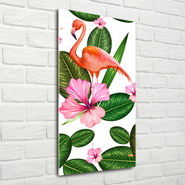 Wall art acrylic Flamingos and flowers