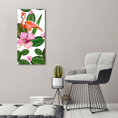 Wall art acrylic Flamingos and flowers