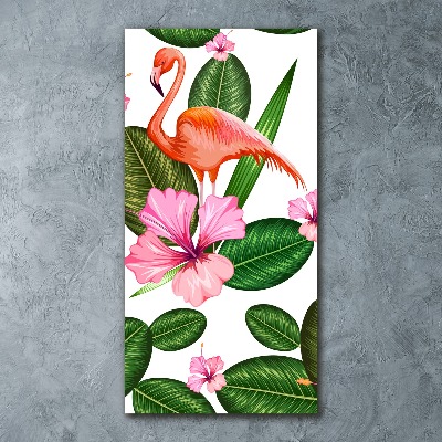 Wall art acrylic Flamingos and flowers