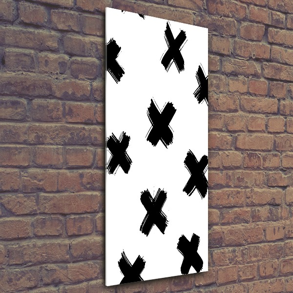 Acrylic wall art Black and white spots