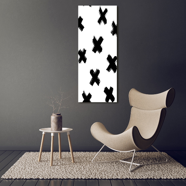 Acrylic wall art Black and white spots