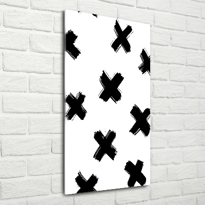 Acrylic wall art Black and white spots