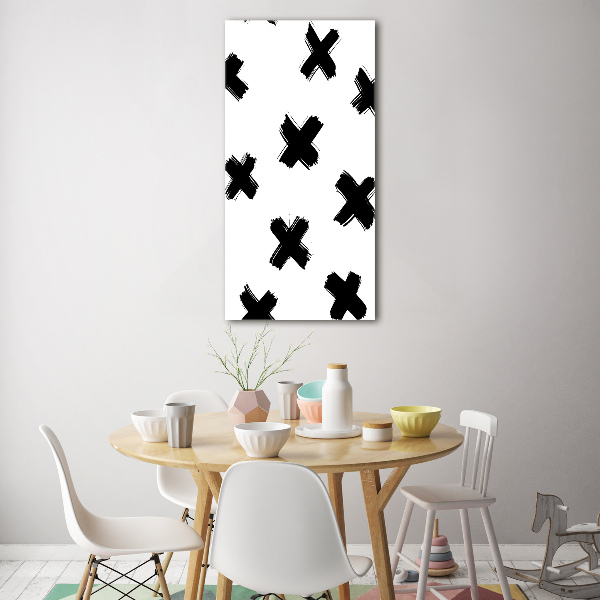 Acrylic wall art Black and white spots