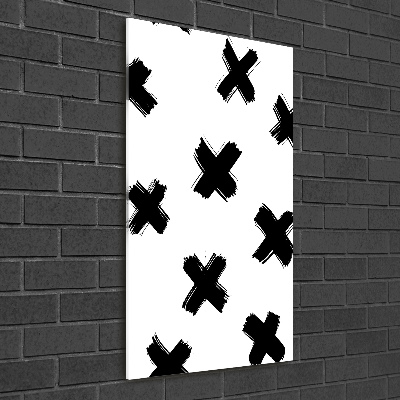 Acrylic wall art Black and white spots