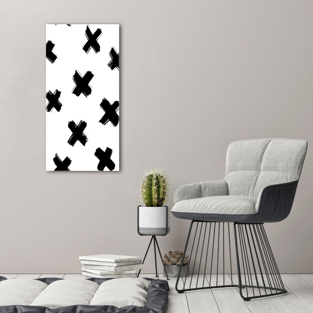 Acrylic wall art Black and white spots