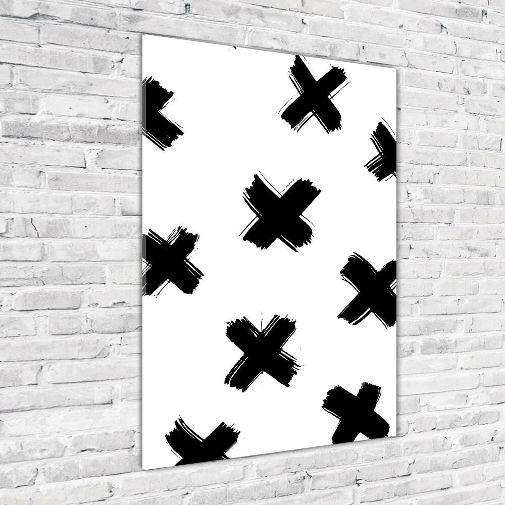 Acrylic wall art Black and white spots