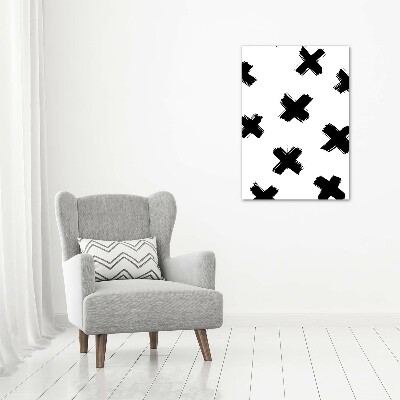 Acrylic wall art Black and white spots