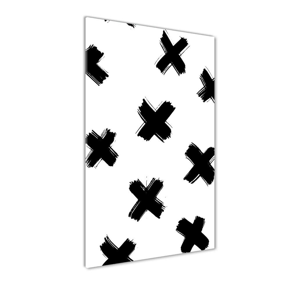 Acrylic wall art Black and white spots