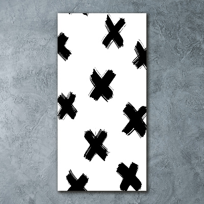 Acrylic wall art Black and white spots