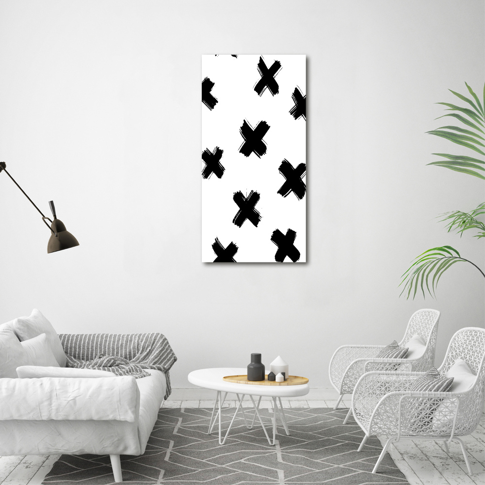 Acrylic wall art Black and white spots