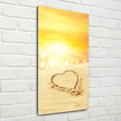 Acrylic print Heart on the beach