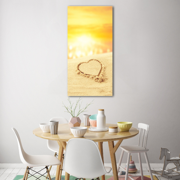 Acrylic print Heart on the beach