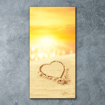 Acrylic print Heart on the beach