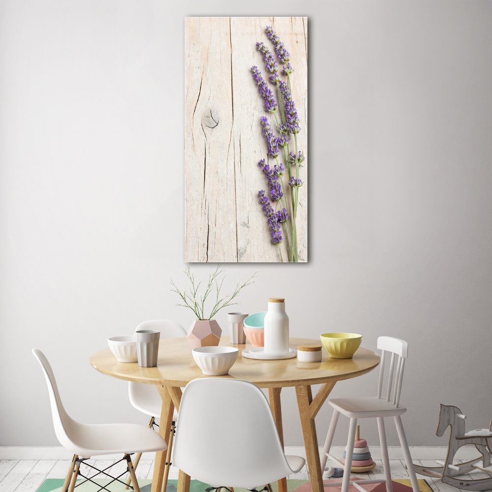 Print on acrylic glass Lavender on wood